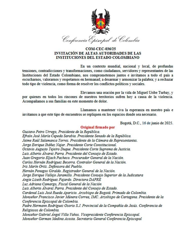 Ante Iglesia Católica: poderes públicos acuerdan rechazar todo tipo de violencia para resolver conflictos