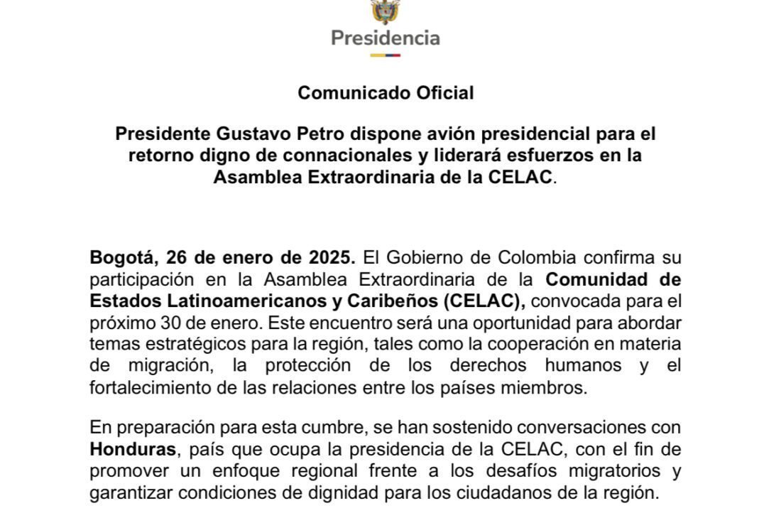 Choque de trenes entre Colombia y EEUU por deportación de migrantes nacionales