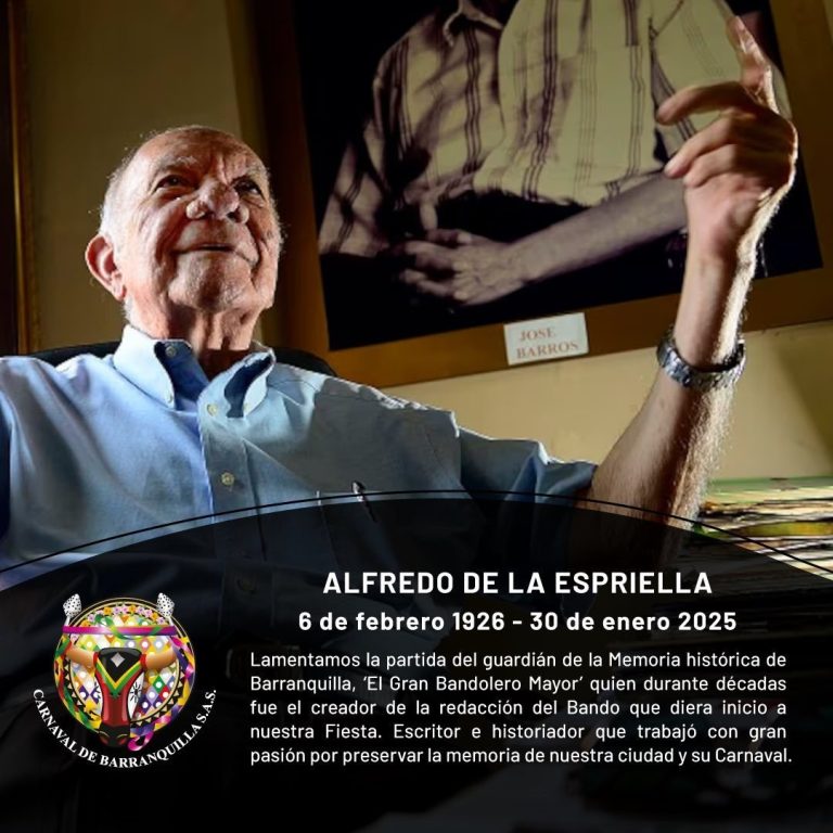 Alfredo De La Espriella se eleva al cielo con su tradicional bando carnavalero