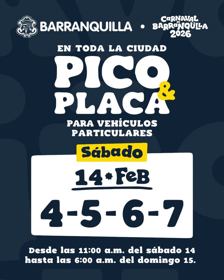 Días de Carnaval: Pico y placa para vehículos particulares en toda Barranquilla