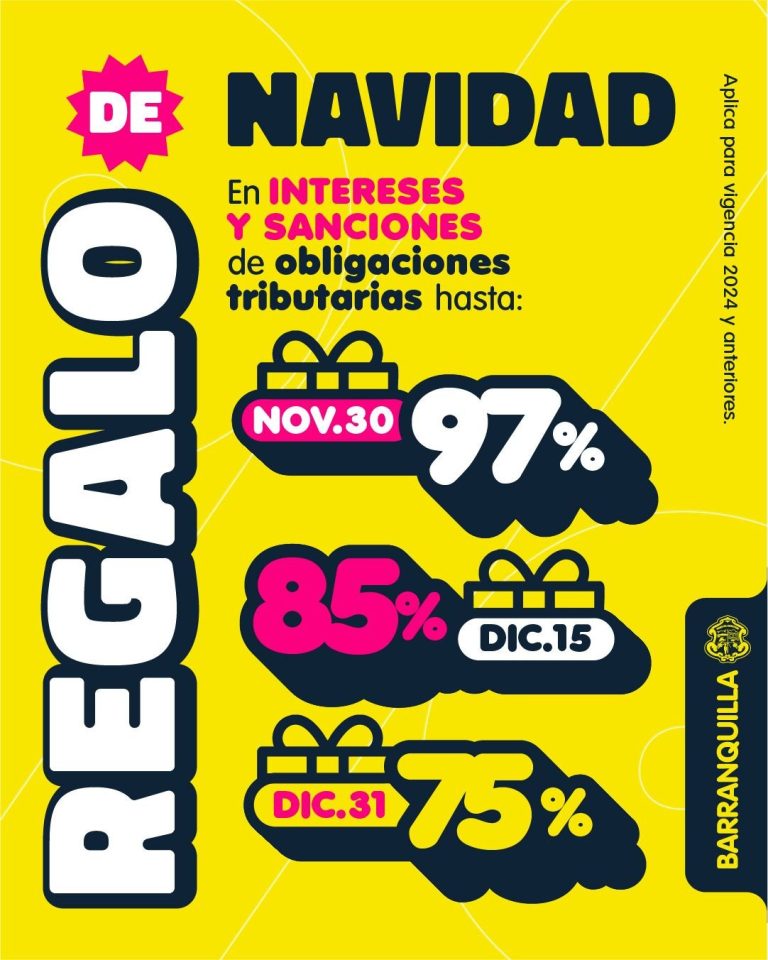 Navidad feliz para contribuyentes en Barranquilla: habrá descuento del 97% en intereses de obligaciones tributarias