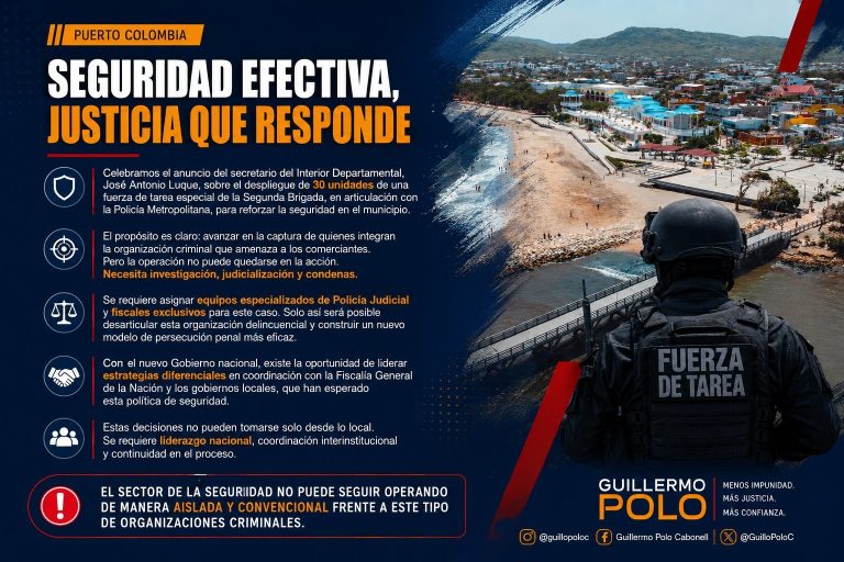 Operativos militares en Puerto Colombia deben hacerse con fiscales y Policía Judicial: Polo Carbonell