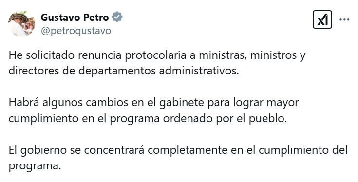 La crisis del Cambio: unos se van irrevocables, Petro le pide renuncia a resto de ministros y decide viajar 7 días